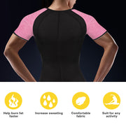 Junlan Women Neoprene Hot Sweat Workout T-shirt