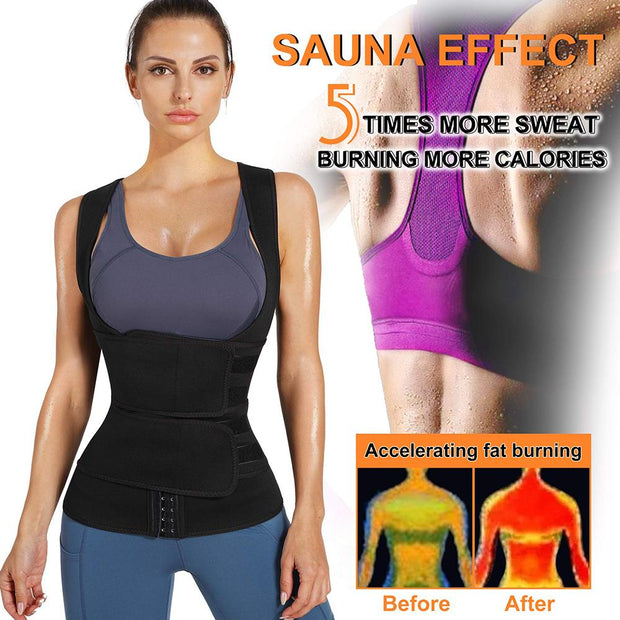 Junlan Double Straps Tummy Control  Sauna Vest