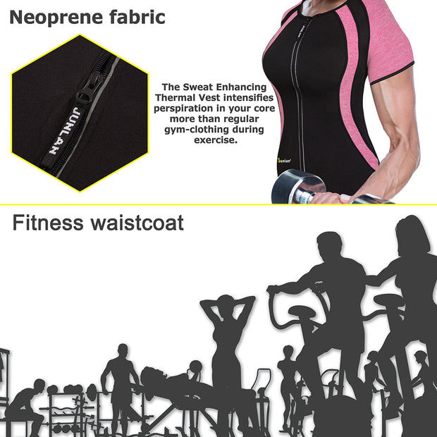 Junlan Women Neoprene Hot Sweat Workout T-shirt